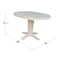 International Concepts 36 in. Solid Wood Round Top Pedestal Table w/12 in. Leaf - 30.1 in.High - Dining Height, Unfinished K-36RXT-23B - alternate 10